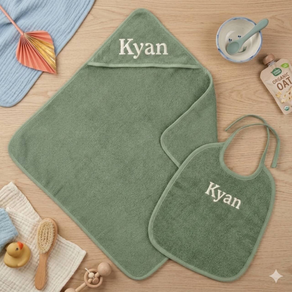 Cadeauset badcape en slabbetje